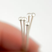 720D1.00. 24 Gauge White Sterling Silver Flat 1 Inch Headpin